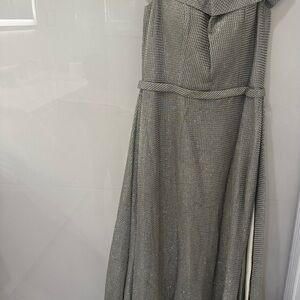 Jovani Metallic Silver Gown